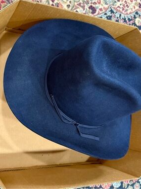 Vintage 10 gal beaver royal blue hat cowboy